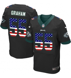 Men's Nike Philadelphia Eagles #55 Brandon Graham Black Alternate USA Flag Fashion NFL Jersey