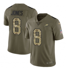 Men's Nike Philadelphia Eagles #8 Donnie Jones Limited Olive/Camo 2017 Salute to Service NFL Jersey