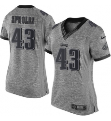 Women's Nike Philadelphia Eagles #43 Darren Sproles Limited Gray Gridiron NFL Jersey