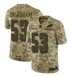 Men's Nike Philadelphia Eagles #53 Nigel Bradham Limited Camo 2018 Salute to Service NFL Jersey