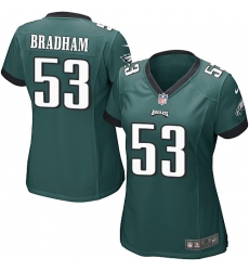 Women's Nike Philadelphia Eagles #53 Nigel Bradham Game Midnight Green Team Color NFL Jersey