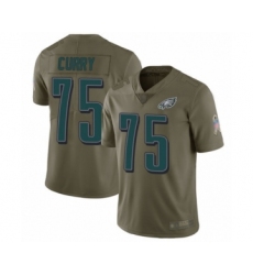 Men's Philadelphia Eagles #75 Vinny Curry Limited Olive 2017 Salute to Service Football Jersey