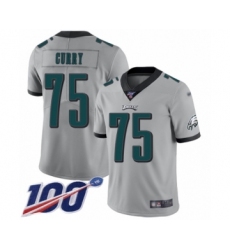 Youth Philadelphia Eagles #75 Vinny Curry Limited Silver Inverted Legend 100th Season Football Jersey