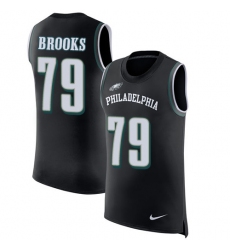 Men's Nike Philadelphia Eagles #79 Brandon Brooks Limited Black Rush Player Name & Number Tank Top NFL Jersey