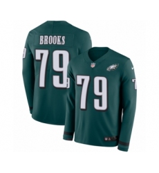 Men's Nike Philadelphia Eagles #79 Brandon Brooks Limited Green Therma Long Sleeve NFL Jersey
