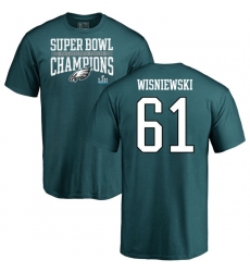 Nike Philadelphia Eagles #61 Stefen Wisniewski Green Super Bowl LII Champions T-Shirt