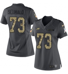 Women's Nike Philadelphia Eagles #73 Isaac Seumalo Limited Black 2016 Salute to Service NFL Jersey
