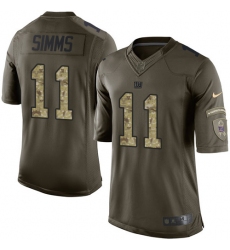 Youth Nike New York Giants #11 Phil Simms Elite Green Salute to Service NFL Jersey