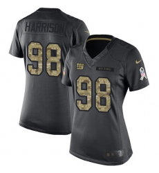Women's Nike New York Giants #98 Damon Harrison Limited Black 2016 Salute to Service NFL Jersey
