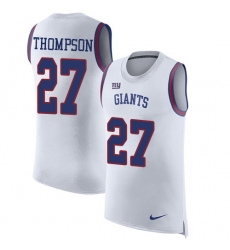 Men's Nike New York Giants #27 Darian Thompson Limited White Rush Player Name & Number Tank Top NFL Jersey