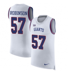 Men's Nike New York Giants #57 Keenan Robinson Limited White Rush Player Name & Number Tank Top NFL Jersey