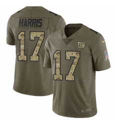 Men's Nike New York Giants #17 Dwayne Harris Limited Olive/Camo 2017 Salute to Service NFL Jersey