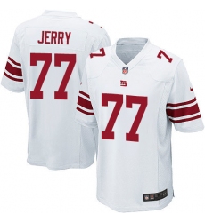 Men's Nike New York Giants #77 John Jerry Game White NFL Jersey