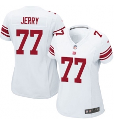 Women's Nike New York Giants #77 John Jerry Game White NFL Jersey
