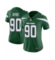 Women's New York Jets #90 Dennis Byrd Green Team Color Vapor Untouchable Limited Player Football Jersey