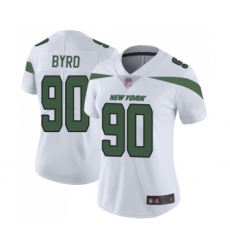 Women's New York Jets #90 Dennis Byrd White Vapor Untouchable Limited Player Football Jersey