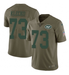 Youth Nike New York Jets #73 Joe Klecko Limited Olive 2017 Salute to Service NFL Jersey