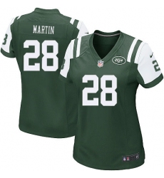 Women's Nike New York Jets #28 Curtis Martin Game Green Team Color NFL Jersey