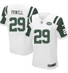 Men's Nike New York Jets #29 Bilal Powell Elite White NFL Jersey