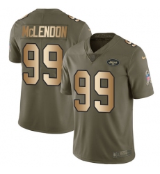 Men's Nike New York Jets #99 Steve McLendon Limited Olive/Gold 2017 Salute to Service NFL Jersey