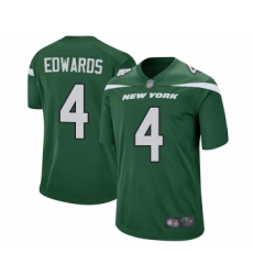 Men's New York Jets #4 Lac Edwards Game Green Team Color Football Jersey