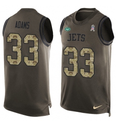 Men's Nike New York Jets #33 Jamal Adams Limited Green Salute to Service Tank Top NFL Jersey