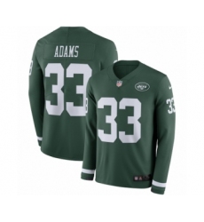 Youth Nike New York Jets #33 Jamal Adams Limited Green Therma Long Sleeve NFL Jersey
