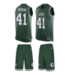 Men's Nike New York Jets #41 Buster Skrine Limited Green Tank Top Suit NFL Jersey