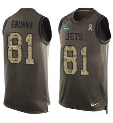 Men's Nike New York Jets #81 Quincy Enunwa Limited Green Salute to Service Tank Top NFL Jersey