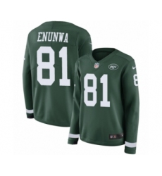 Women's Nike New York Jets #81 Quincy Enunwa Limited Green Therma Long Sleeve NFL Jersey