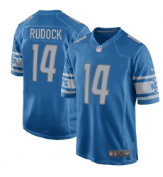 Men's Nike Detroit Lions #14 Jake Rudock Game Light Blue Team Color NFL Jersey