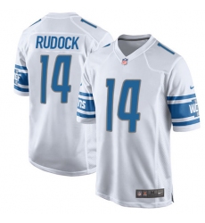 Men's Nike Detroit Lions #14 Jake Rudock Game White NFL Jersey