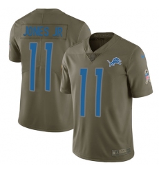 Youth Nike Detroit Lions #11 Marvin Jones Jr Limited Olive 2017 Salute to Service NFL Jersey