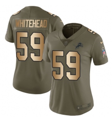 Women's Nike Detroit Lions #59 Tahir Whitehead Limited Olive/Gold Salute to Service NFL Jersey