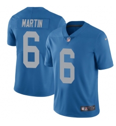 Men's Nike Detroit Lions #6 Sam Martin Elite Blue Alternate NFL Jersey
