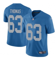 Men's Nike Detroit Lions #63 Brandon Thomas Elite Blue Alternate NFL Jersey