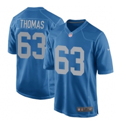 Men's Nike Detroit Lions #63 Brandon Thomas Game Blue Alternate NFL Jersey