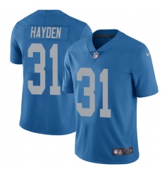 Men's Nike Detroit Lions #31 D.J. Hayden Limited Blue Alternate Vapor Untouchable NFL Jersey