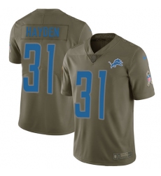 Men's Nike Detroit Lions #31 D.J. Hayden Limited Olive 2017 Salute to Service NFL Jersey