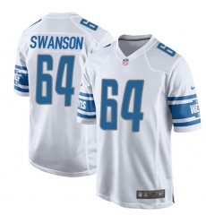 Men's Nike Detroit Lions #64 Travis Swanson Game White NFL Jersey