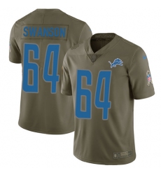 Men's Nike Detroit Lions #64 Travis Swanson Limited Olive 2017 Salute to Service NFL Jersey
