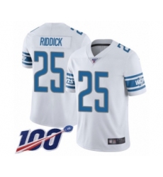 Men's Detroit Lions #25 Theo Riddick White Vapor Untouchable Limited Player 100th Season Football Jersey