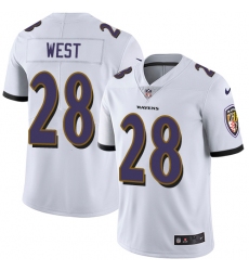 Men's Nike Baltimore Ravens #28 Terrance West White Vapor Untouchable Limited Player NFL Jersey