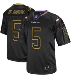 Youth Nike Baltimore Ravens #5 Joe Flacco Elite Lights Out Black NFL Jersey