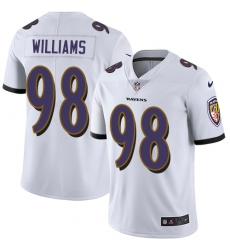 Men's Nike Baltimore Ravens #98 Brandon Williams White Vapor Untouchable Limited Player NFL Jersey