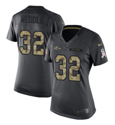 Women's Nike Baltimore Ravens #32 Eric Weddle Limited Black 2016 Salute to Service NFL Jersey