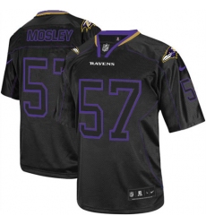 Men's Nike Baltimore Ravens #57 C.J. Mosley Elite Lights Out Black NFL Jersey