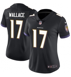 Women's Nike Baltimore Ravens #17 Mike Wallace Black Alternate Vapor Untouchable Limited Player NFL Jersey