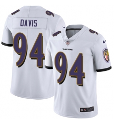 Youth Nike Baltimore Ravens #94 Carl Davis White Vapor Untouchable Limited Player NFL Jersey