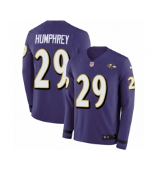 Men's Nike Baltimore Ravens #29 Marlon Humphrey Limited Purple Therma Long Sleeve NFL Jersey Men's Nike Baltimore Ravens #29 Marlon Humphrey Limited Purple Therma Long Sleeve NFL Jersey